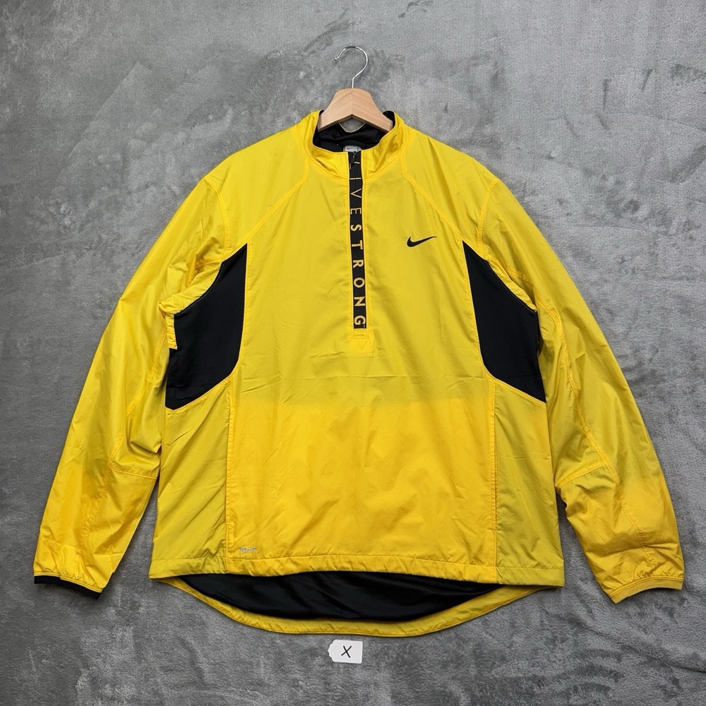 vintage Nike Livestrong half-zip windbreaker jacket in yellow and black Size L